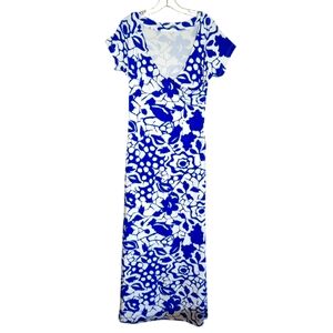 Soft Surroundings Blue and White Floral Maxi Dress